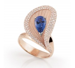 Anello Prestige con tanzanite e diamanti in oro rosa champagne 18Kt GAN3364P Annamaria Cammilli