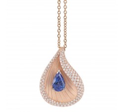 Pendente Prestige con tanzanite e diamanti in oro rosa champagne 18Kt GPE3363P Annamaria Cammilli