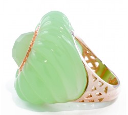 Anello in argento 925 con zirconi e Giada