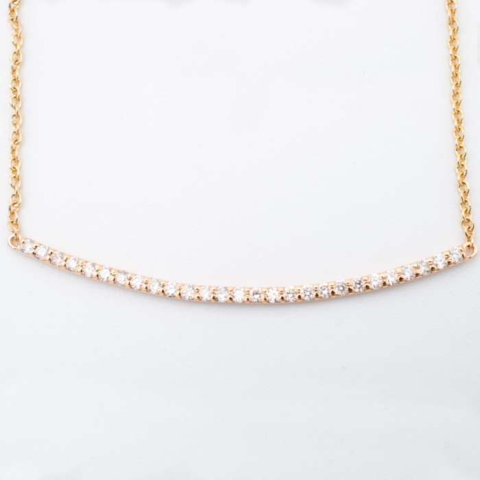Girocollo barretta con diamanti Ct. 0,27 in oro rosa 18Kt Girocollo barretta con diamanti Ct. 0,27 in oro rosa 18Kt