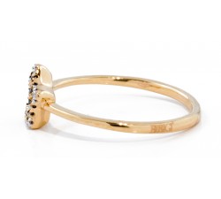 Anello stellina con diamanti neri e bianchi in oro 18Kt - DIENNECI GIOIELLI