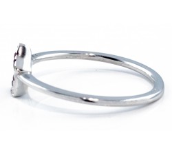 Anello stellina rubini e diamanti in oro 18Kt - DIENNECI GIOIELLI