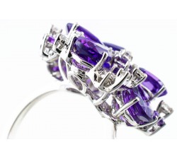 Anello diamanti e ametiste in oro 18Kt - DIENNECI GIOIELLI