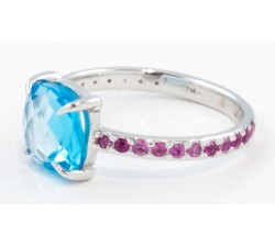 Anello Topazio e Zaffiri in oro 18Kt - DIENNECI GIOIELLI