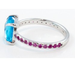 Anello Topazio e Zaffiri in oro 18Kt - DIENNECI GIOIELLI