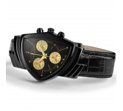 Hamilton ventura L chrono quartz black & gold H24402730