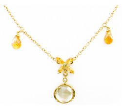 Collana quarzo e diamanti in oro 18Kt BIBIGI