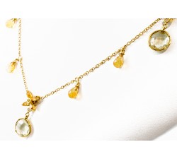 Collana quarzo e diamanti in oro 18Kt BIBIGI