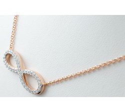 Collana infinito in argento 925 con zirconi placcata oro rosa