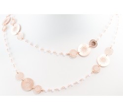 Collana lunga zirconi rosa in argento 925