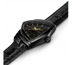 Hamilton ventura s quartz black & gold H24201730