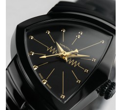 Hamilton ventura s quartz black & gold H24201730