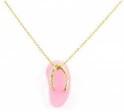 Ciondolo infradito con diamanti in oro 18Kt collezione beach