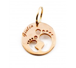 Ciondolo baby in oro 18Kt scritta personalizzata