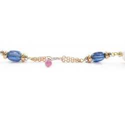 Bracciale Perle Cianite e Zaffiri in oro 18Kt collezione Cannes