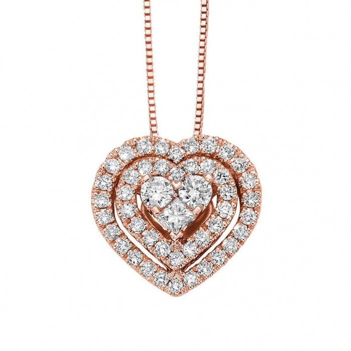 Pendente Fascino a cuore con diamanti in oro 18Kt DFPF9219.041 DonnaOro Jewels