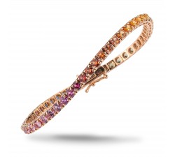 Bracciale Tennis Zaffiri Multicolor Ct. 6,46 in oro 18Kt