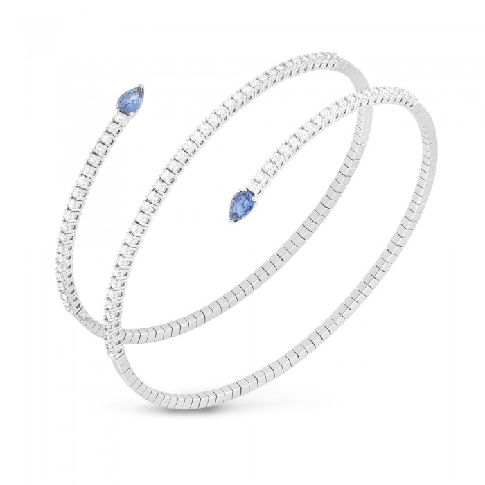 Bracciale Fuji flessibile con zaffiri e diamanti in oro 18Kt C0648BB2Z Piero Milano