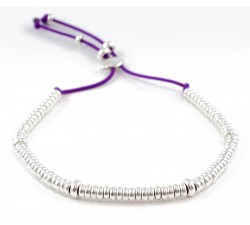 Bracciale rondelle in argento 925 con cordino