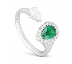 Anello Color con smeraldo e diamanti in oro bianco 18Kt C0685AB2S Piero Milano Gioielli