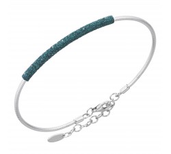 Bracciale Pesavento elastico in argento 925 Polvere di Sogni verde foresta nera WPSCB004