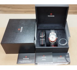 Tudor Black Bay GMT White New stickers 79830RB + textile strap