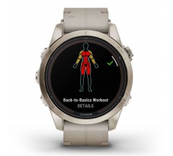 Garmin fēnix 7S PRO Sapphire Solar Titanium Yellow Gold con cinturino in pelle limestone 010-02776-30