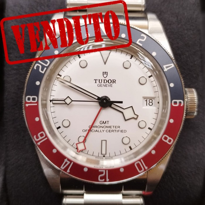 Tudor Black Bay GMT White New stickers 79830RB + textile strap