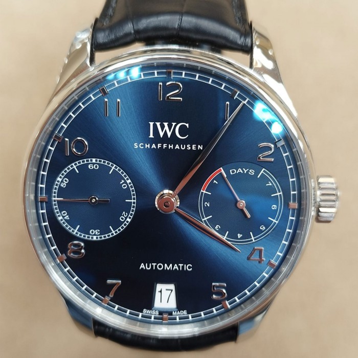 IWC Portuguese Automatic Portugieser Automatic 7 days power reserve blu dial IW500710 NEW