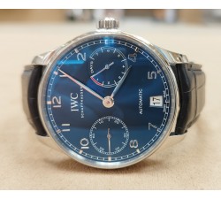 IWC Portuguese Automatic Portugieser Automatic 7 days power reserve blu dial IW500710 NEW