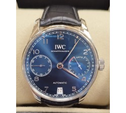 IWC Portuguese Automatic Portugieser Automatic 7 days power reserve blu dial IW500710 NEW