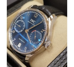 IWC Portuguese Automatic Portugieser Automatic 7 days power reserve blu dial IW500710 NEW