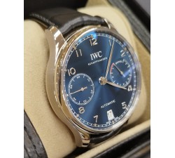 IWC Portuguese Automatic Portugieser Automatic 7 days power reserve blu dial IW500710 NEW