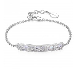 Bracciale Rosato piastra con zirconi in argento 925 Gemma RZGE17