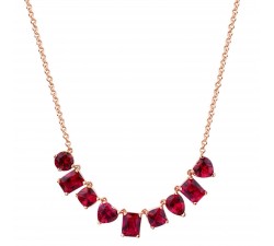 Collana Rosato con zirconi rubino in argento 925 Gemma RZGE02