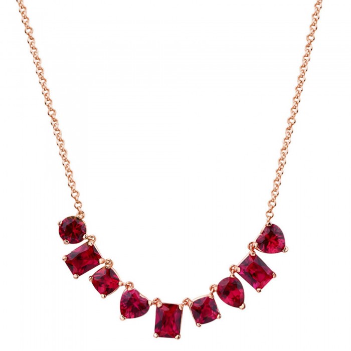 Collana Rosato con zirconi rubino in argento 925 Gemma RZGE02