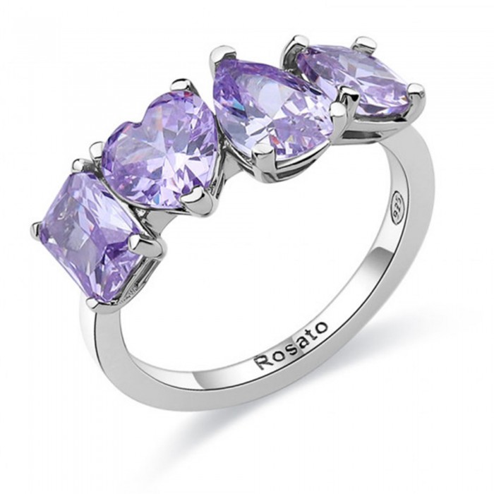 Anello Rosato con zirconi lavanda in argento 925 Gemma RZGE31