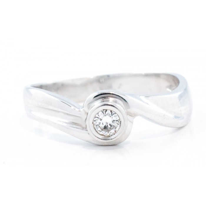 Anello solitario diamante Ct.0,11 in oro 18Kt - DIENNECI GIOIELLI