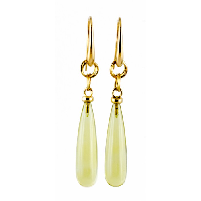 Orecchini pendenti quarzo lemon in oro 18Kt - DIENNECI GIOIELLI