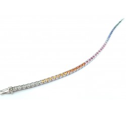 Bracciale Tennis Zaffiri Multicolor Ct.4,00 in oro 18Kt