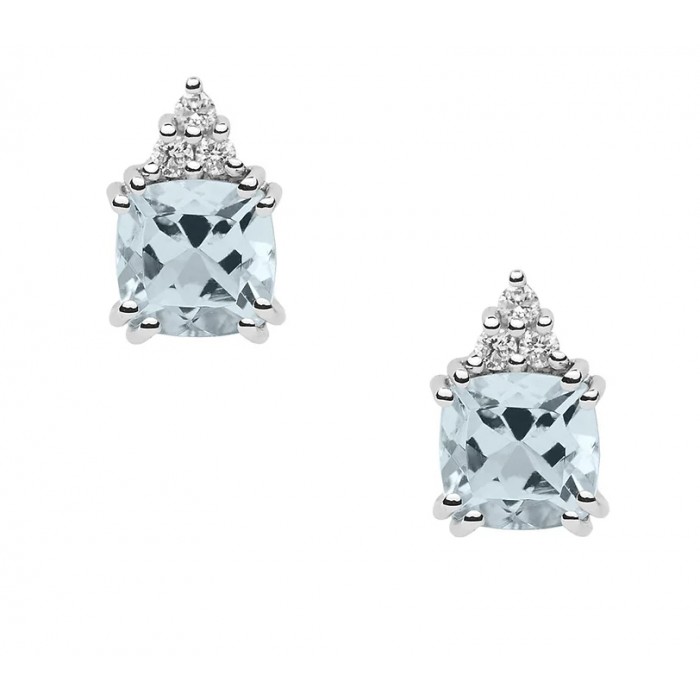 Orecchini in Oro 18Kt Diamanti e Acquamarina taglio antico ORQ 244 COMETE GIOIELLI Orecchini in Oro 18Kt Diamanti e Acquamarina taglio antico ORQ 244 COMETE GIOIELLI