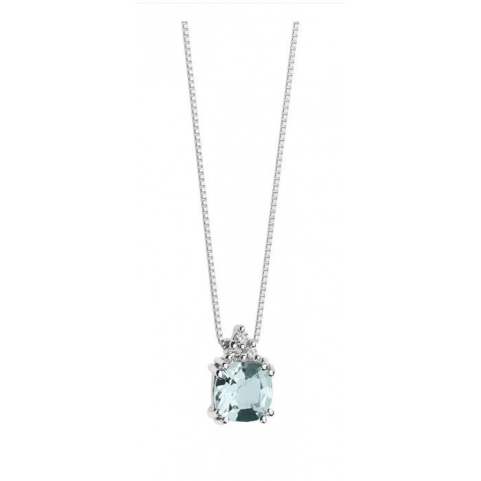 Collana in Oro 18Kt Diamanti e Acquamarina taglio antico GLQ 281 COMETE GIOIELLI Collana in Oro 18Kt Diamanti e Acquamarina taglio antico GLQ 281 COMETE GIOIELLI