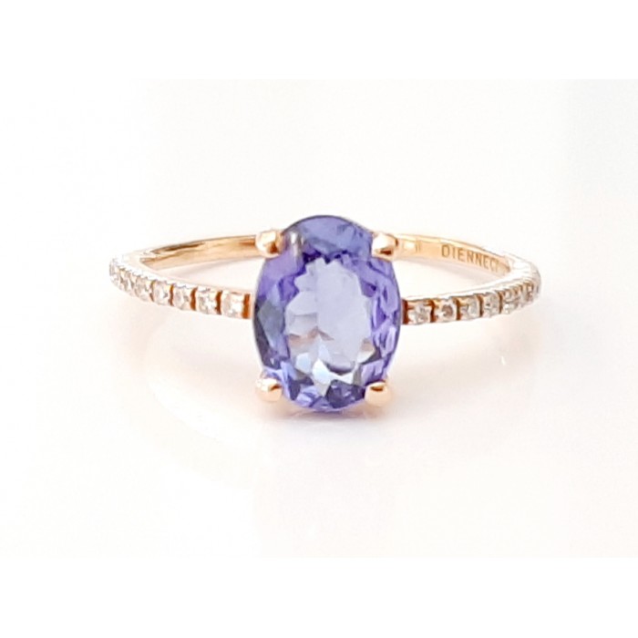 Anello Tanzanite e Diamanti ct. 0,10 in oro 18Kt