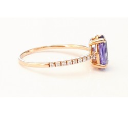 Anello Tanzanite e Diamanti ct. 0,10 in oro 18Kt