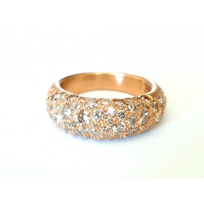 Anello Diamanti ct. 1,95 light brown in oro 18Kt - DIENNECI GIOIELLI