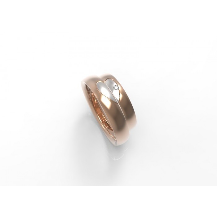 Fede a cuore con diamante Ct.0,02 F VS2 in oro 18Kt Fede a cuore con diamante Ct.0,02 F VS2 in oro 18Kt