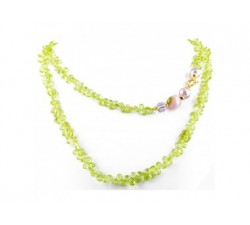 Collana lunga peridoto in oro 18Kt