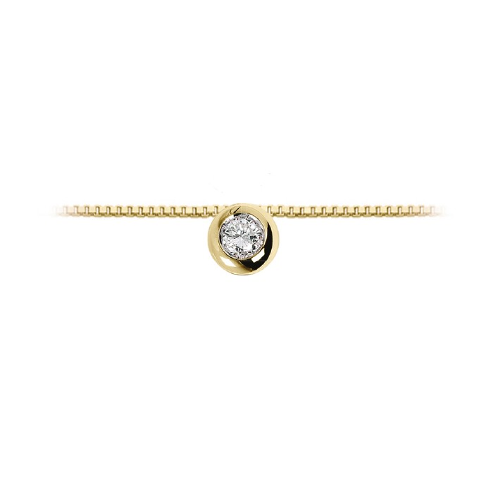 Pendente in oro giallo 18Kt punto luce a cipollina con diamante ct 0,02 LPL10306.002 DonnaOro Luce