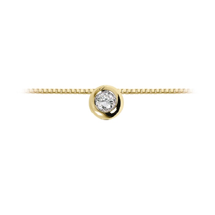 Pendente in oro giallo 18Kt punto luce a cipollina con diamante ct 0,03 LPL10306.003 DonnaOro Luce