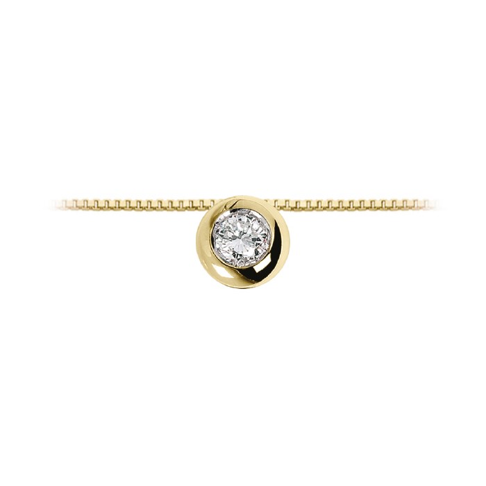 Pendente in oro giallo 18Kt punto luce a cipollina con diamante ct 0,05 LPL10306.005 DonnaOro Luce
